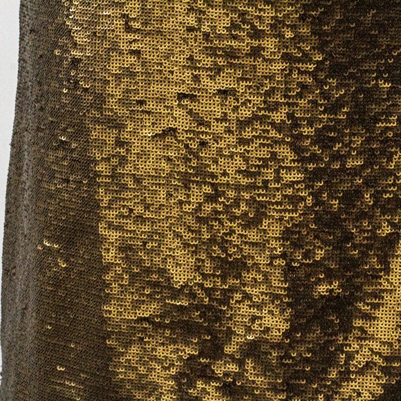 Massimo Dutti M Sequin Mini Skirt Gold Metallic - Picture 3 of 8